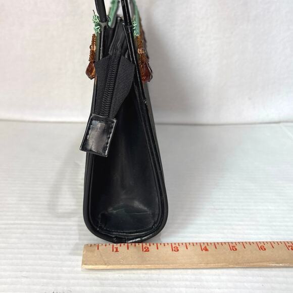 Christmas, Festive Maltese Dog Gold Tassel Beads Tote, Shoulder & Hand Bag - Picture 4 of 9